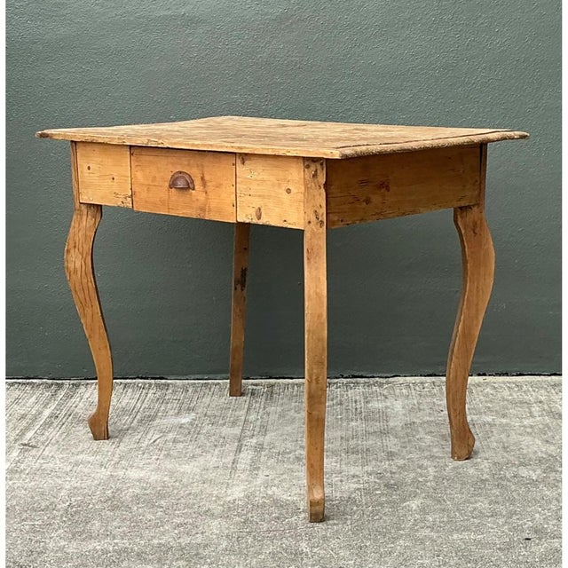 Rustic Vintage Rustic Wood Writing Desk For Sale - Image 3 of 12
