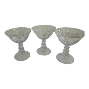 Mid 20th Century Duncan Miller “Juno” Etched Coupes Mid-Century American Crystal - Set of 3