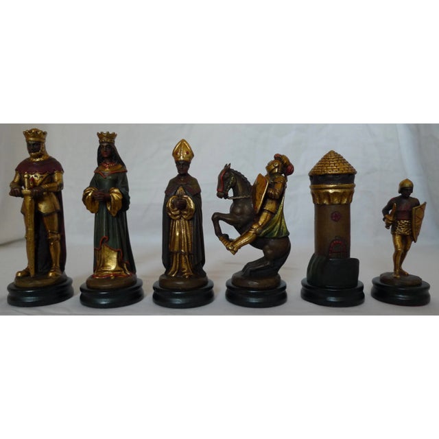 Wood Mid 20th Century 18 Karat Gold Gilt Anri Montsalvat Chess Set For Sale - Image 7 of 13