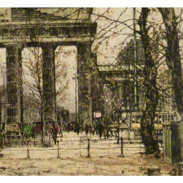 Printmaking Materials Luigi Kasimir Brandenburger Tor, Berlin (Brandenburg Gate, Berlin) C.1930 Original Print For Sale - Image 7 of 9