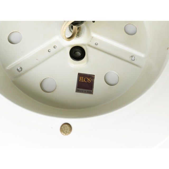 White Opaline Glass and Metal Velella Ceiling Lamp by Achille Castiglioni for Flos, 1960s For Sale - Image 9 of 10