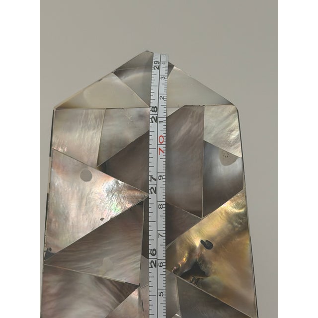 Art Deco Vintage 1980s Maitland-Smith Tessellated Mother-of-Pearl Obelisk For Sale - Image 3 of 4