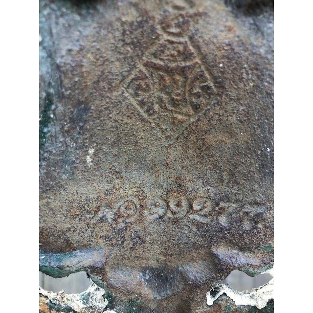 Gothic Revival Cast Iron Garden Bench with Registration from Coalbrookdale For Sale - Image 10 of 13