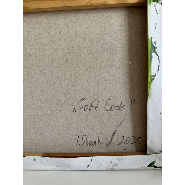 2020s Minimalist Abstract Oil Painting in Soft Neutral White Tone For Sale - Image 5 of 6