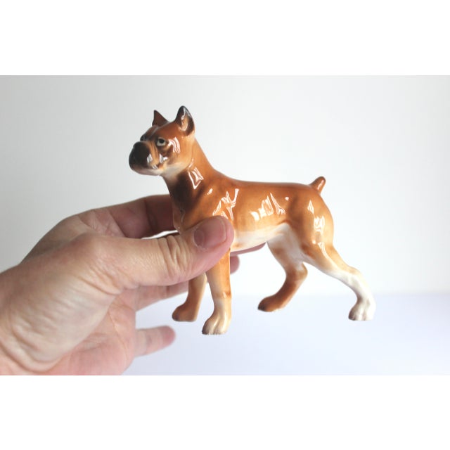 Mid-Century Modern Vintage Ceramic Boxer Dog Figurine Porcelain Canine For Sale - Image 3 of 6