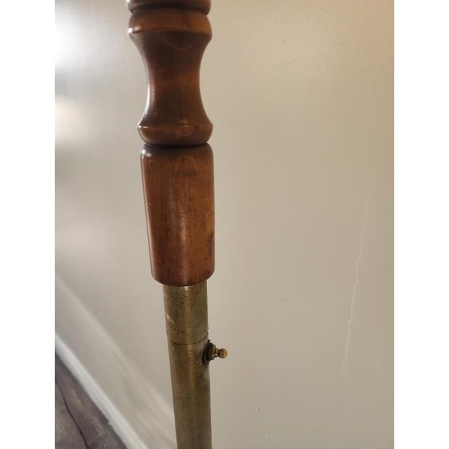 Metal Vintage Mid Century Modern Gold Brown Tension Pole Lamp For Sale - Image 7 of 17