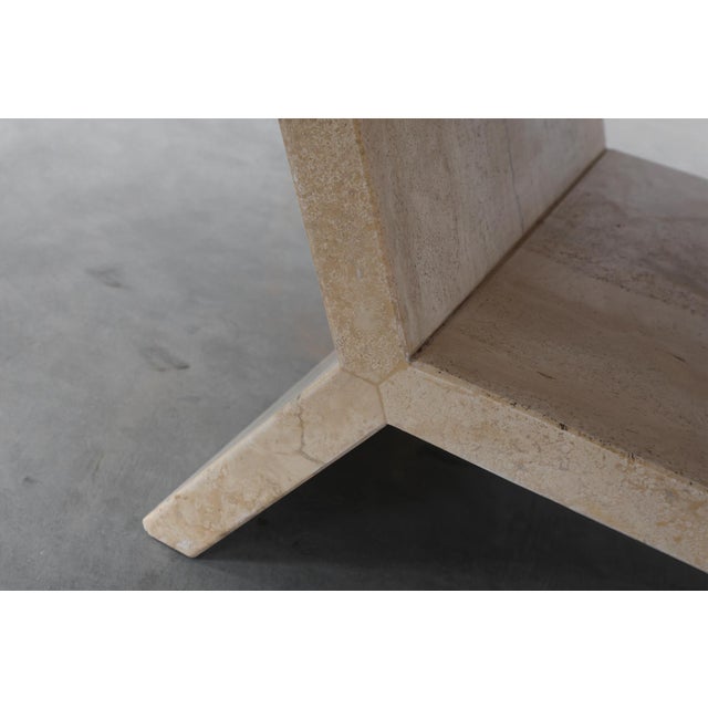 1960s Geometric Sculptural Rectangular Travertine Coffee, Italy, 1960s For Sale - Image 5 of 14