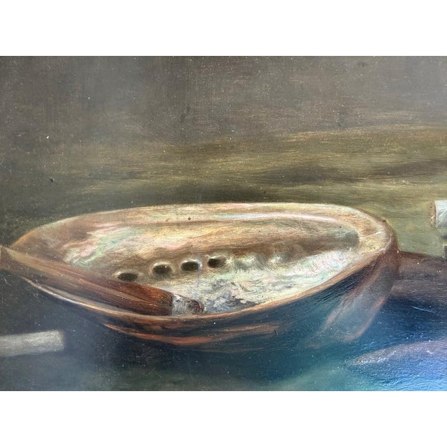 Wood Mid 19th Century Still Life Oil Painting of Shells by August Holmberg For Sale - Image 7 of 8