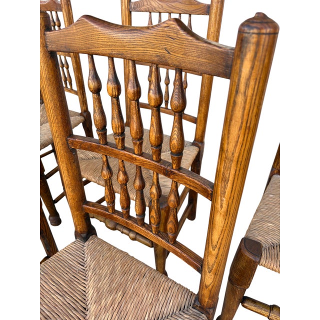 Set of 6 Antique George LLL Provincial Chairs c.1800 For Sale In Los Angeles - Image 6 of 6
