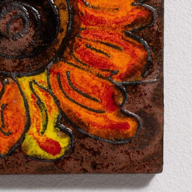 1970s Germany Burnt Orange Ceramic Decorative Object For Sale - Image 10 of 15