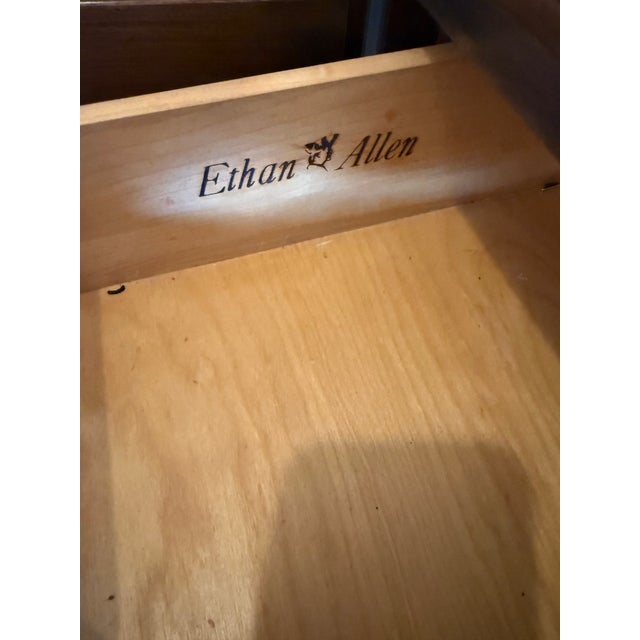 Brown Vintage Ethan Allen Georgian Style Carved Sideboard For Sale - Image 8 of 11