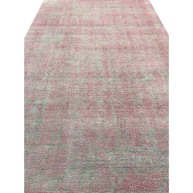 Textile Handwoven Transitional Area Rug 9x12 For Sale - Image 7 of 10