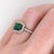 Art Deco 1.2ct East West Emerald Ring W Natural Diamonds in Solid 14k White Gold Em 8x6mm, Size 6.75 For Sale - Image 3 of 8