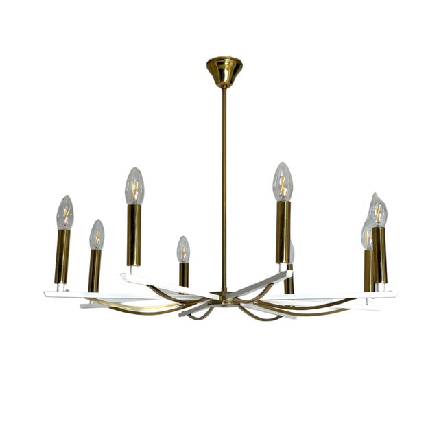 Vintage Brass Chandelier, 1960s For Sale - Image 9 of 9