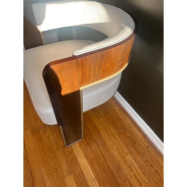 Pair of Caracole “Streamliner” Accent Chairs in Aged Bourbon & Smoked Bronze For Sale - Image 11 of 13