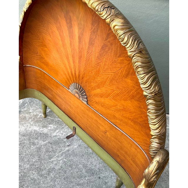 This magnificent full-size bed is a breathtaking example of Hollywood Regency glamour infused with French Empire and Art...