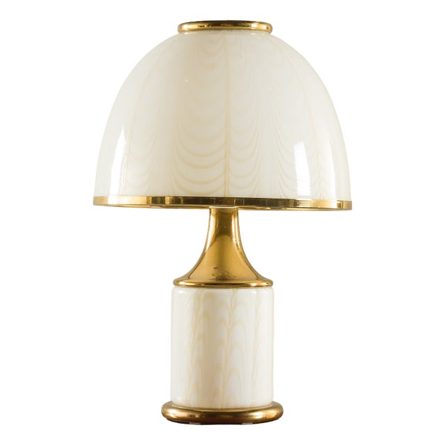 Murano Glass and Brass Lamp, Italy 1980s by Romeo Rega for F. Fabbian For Sale