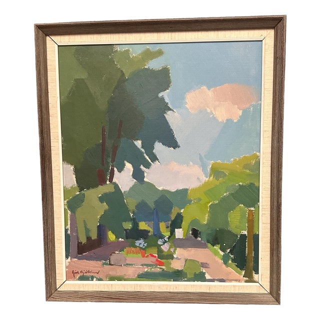 Richard Björklund, Garden, 1960s, Oil on Canvas, Framed For Sale