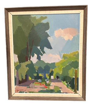 Richard Björklund, Garden, 1960s, Oil on Canvas, Framed