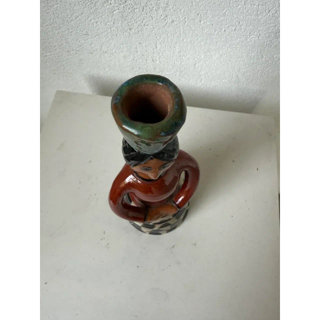 Black Ceramic Female Candleholder for Women from Soufflenheim, 1920s-1930s For Sale - Image 8 of 17