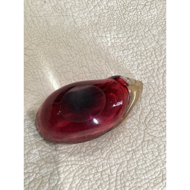 1950s Flavio Poli Designed Seguso Made Murano Ruby & Gold Leaf Bowl For Sale - Image 5 of 6