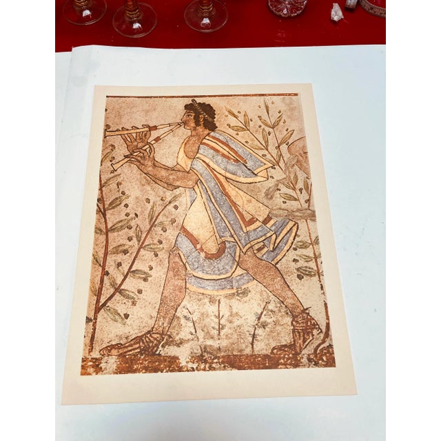 Figurative 1960s Italian Roman Flute Player Art Print For Sale - Image 3 of 3