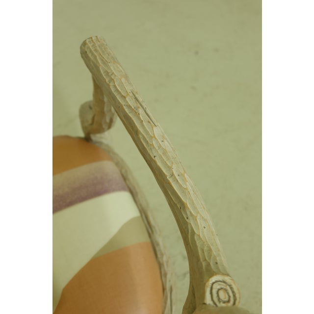 Pair Modern Design Rustic Branch Carved Cane Back Armchairs For Sale In Philadelphia - Image 6 of 12