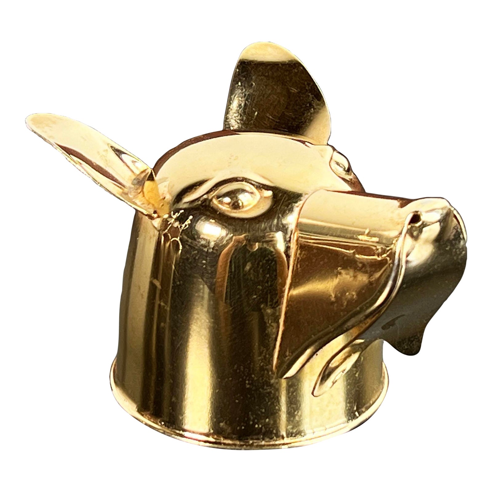 Rare Vintage 1930's Napier Brass Dog Head Cocktail Jigger Chairish