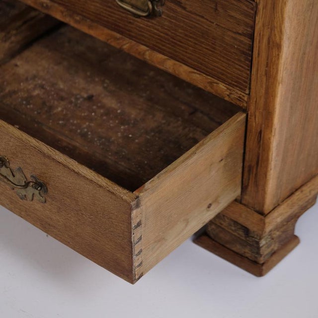 Wood Antique Oak Secretary Desk with Glazed Display Cabinet and Brass Fittings, 1880 For Sale - Image 7 of 17
