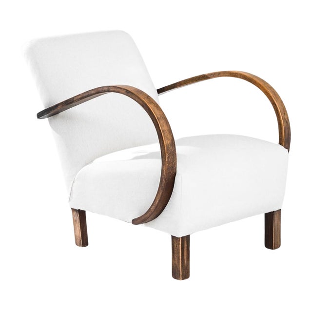 1930s Czech Wooden Armchair by J. Halabala For Sale