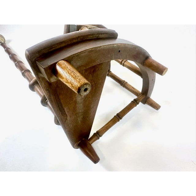 Metal Victorian Mahogany and Leather Library Staircase, 19th Century For Sale - Image 7 of 18