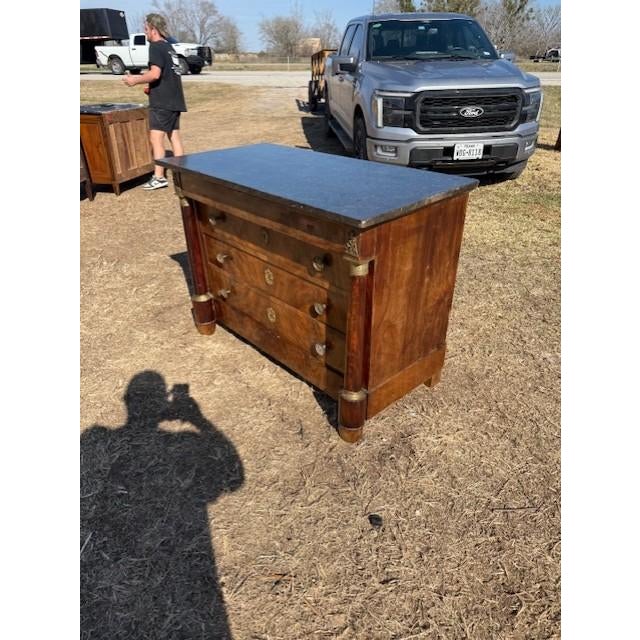 Wood 19th Century Empire Marble Top Chest of Drawer / Commodes For Sale - Image 7 of 18
