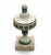 Architectural Distressed Sage & Cream Pedestal Finial For Sale - Image 4 of 5