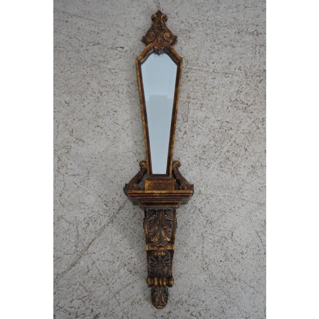 Age: Approx: 20 Years Old Details: Beveled Glass Mirror Gold Finish Nice Decorative Sconces Condition: Excellent Clean...
