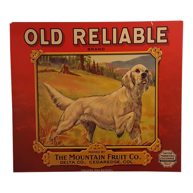 Old Reliable Brand Apple Crate Label C.1930 For Sale