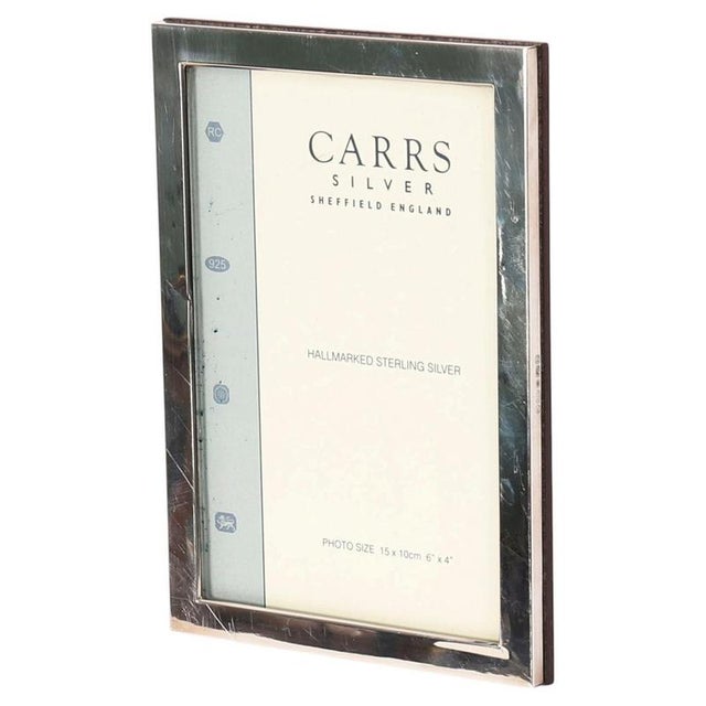 Wood Vintage Sterling Silver Rectangular Portrait Photo Frame, 2000s For Sale - Image 7 of 7