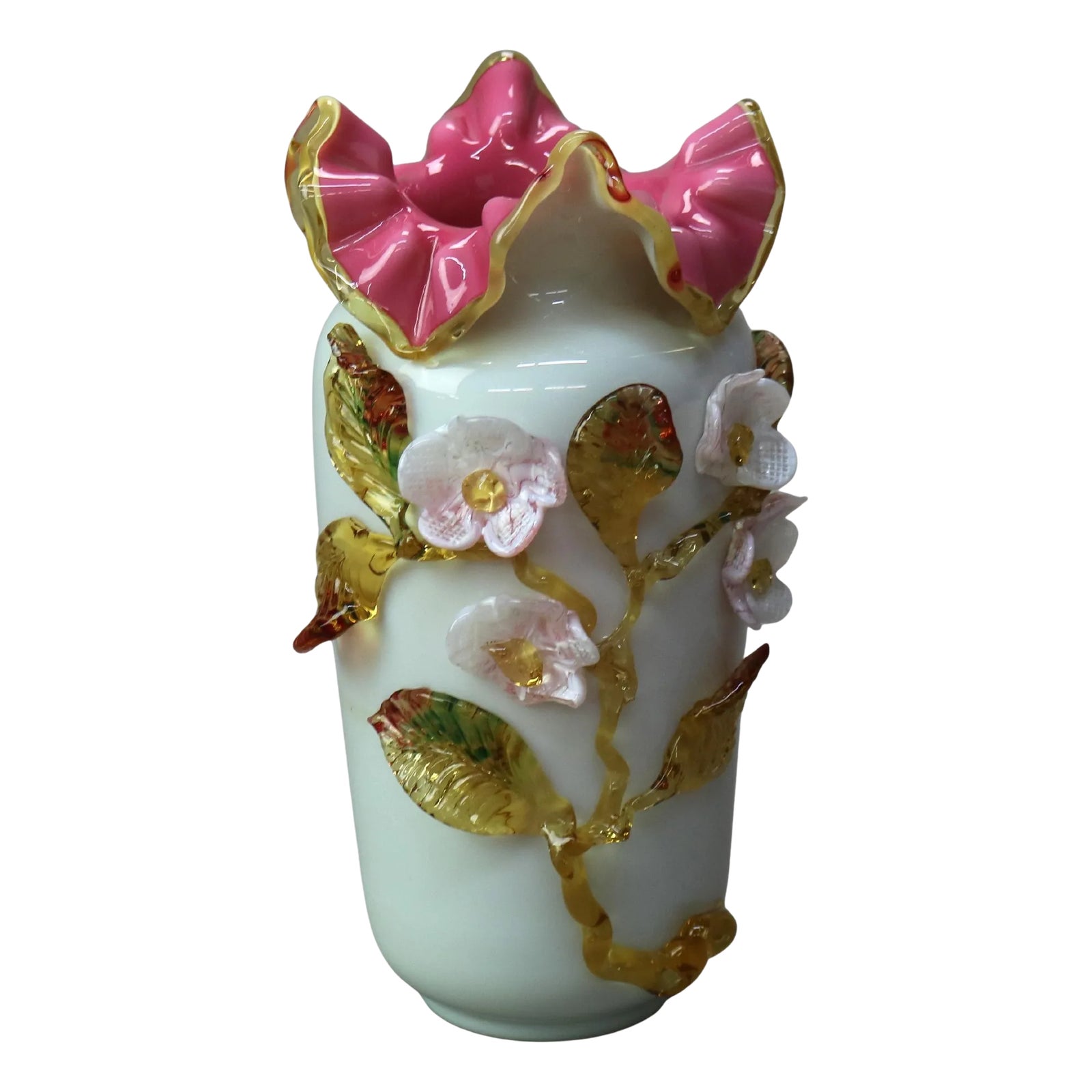 期間限定　美品　NICENESS GRAHAM Antique Stevens & Williams Satinware Art Glass With Applied