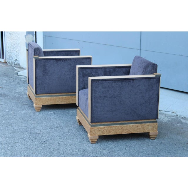 Set of Art Deco Pozzetto Armchairs in Birch & Gray Velvet, 1930s For Sale - Image 14 of 18