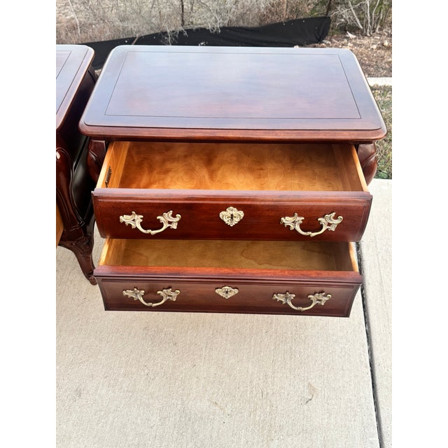 Vintage Pair Century French Louis XV Style Hardwood Nightstands For Sale - Image 11 of 14