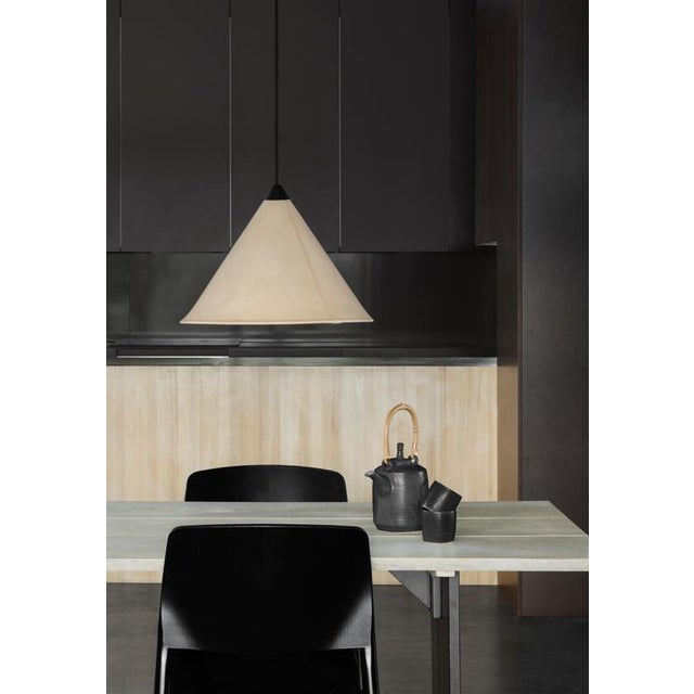 Black Namibia Leather Cone Medium Lamp by Cuero Design For Sale - Image 8 of 18