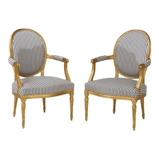 Pair of Louis XVI Style Fauteuils For Sale