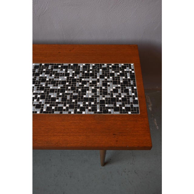 Coffee Table with Teak Spindle Base and Ceramic Mosaic, 1970s For Sale - Image 9 of 18