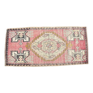 Small Vintage Turkish Handmade Wool Rug, 1960s For Sale