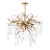 Organic Brass Branch Chandelier With Handblown Glass Teardrops – 7-Light Fixture For Sale