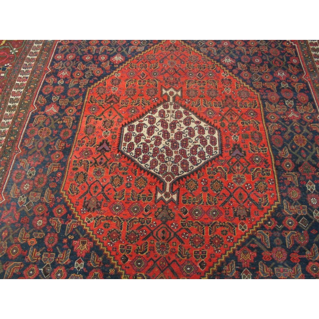 Early 20th Century Wonderful Red and Blue Color With Rhombus Design Antique Bijar Rug For Sale - Image 5 of 6