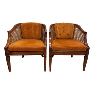 Vintage Early American Cane Back Chairs (Pair) For Sale