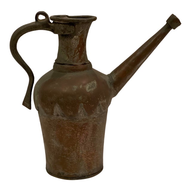 Antique Turkish Copper Watering Can Vessel Ewer For Sale