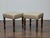 19th Century Pair of 19th Century English Oak Stools with Custom Linen Upholstery For Sale - Image 5 of 11