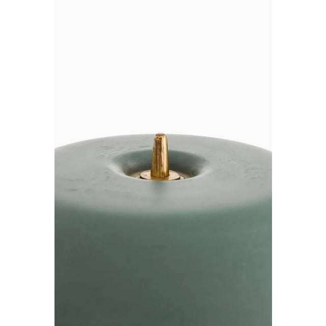 Table Lamp in Brass, Leather and Original Lamp Shade, 1950s For Sale - Image 6 of 7