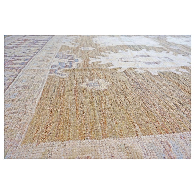 Tan 21st Century Turkish Oushak Wool 16x23 Tan, Charcoal, & Ivory Handmade Oversized Area Rug #1144066 For Sale - Image 8 of 10